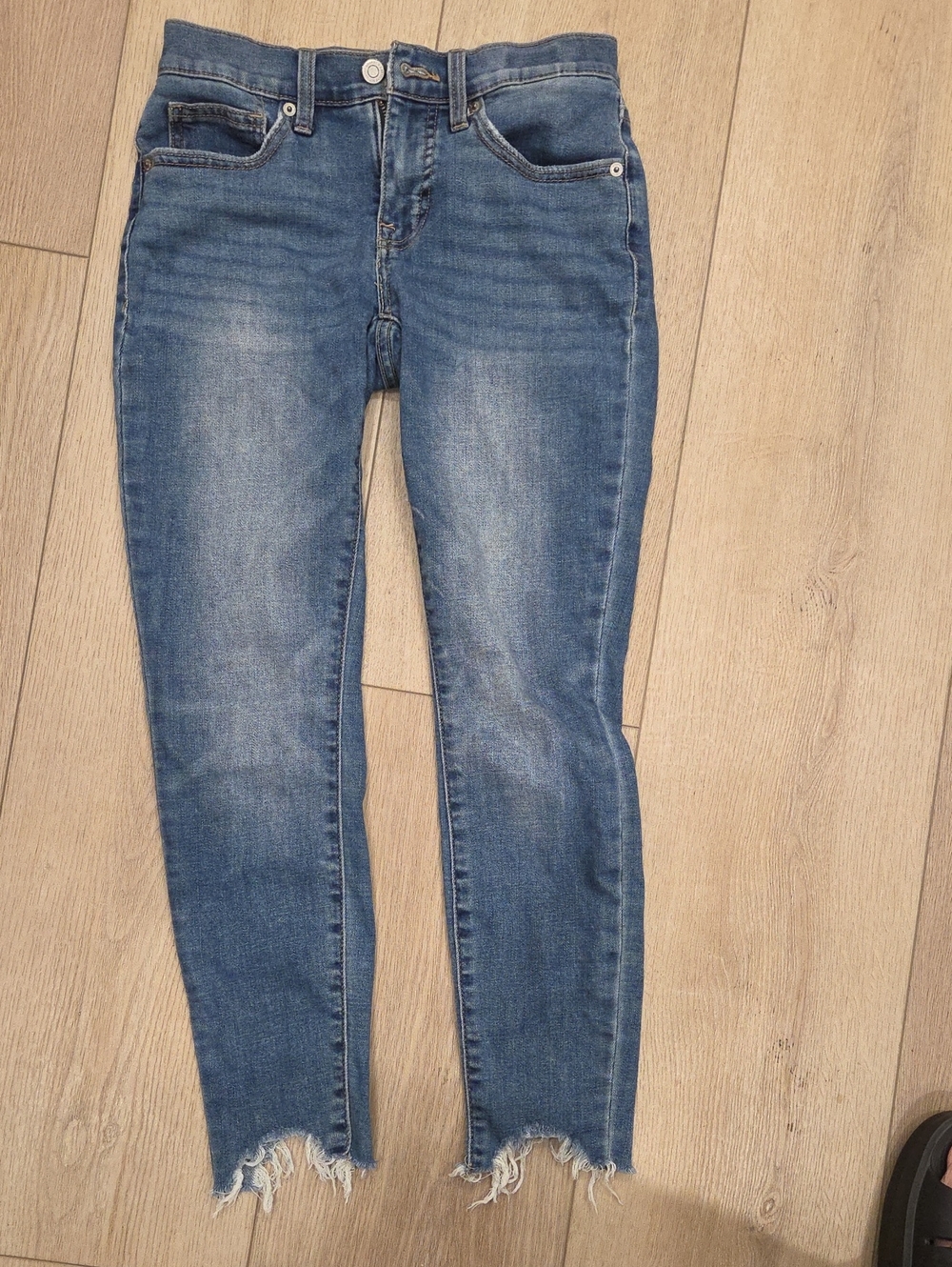Women’s Lucky Brand Mid-Rise Skinny Jeans with Frayed Hem Size 0